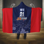 Basketball Custom Adelaide Hooded Blanket Simple Australian Dot Art - Aussie Hoodie