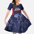 Basketball Custom Adelaide Kid Short Sleeve Dress Simple Australian Dot Art - Aussie Hoodie