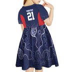 Basketball Custom Adelaide Kid Short Sleeve Dress Simple Australian Dot Art - Aussie Hoodie