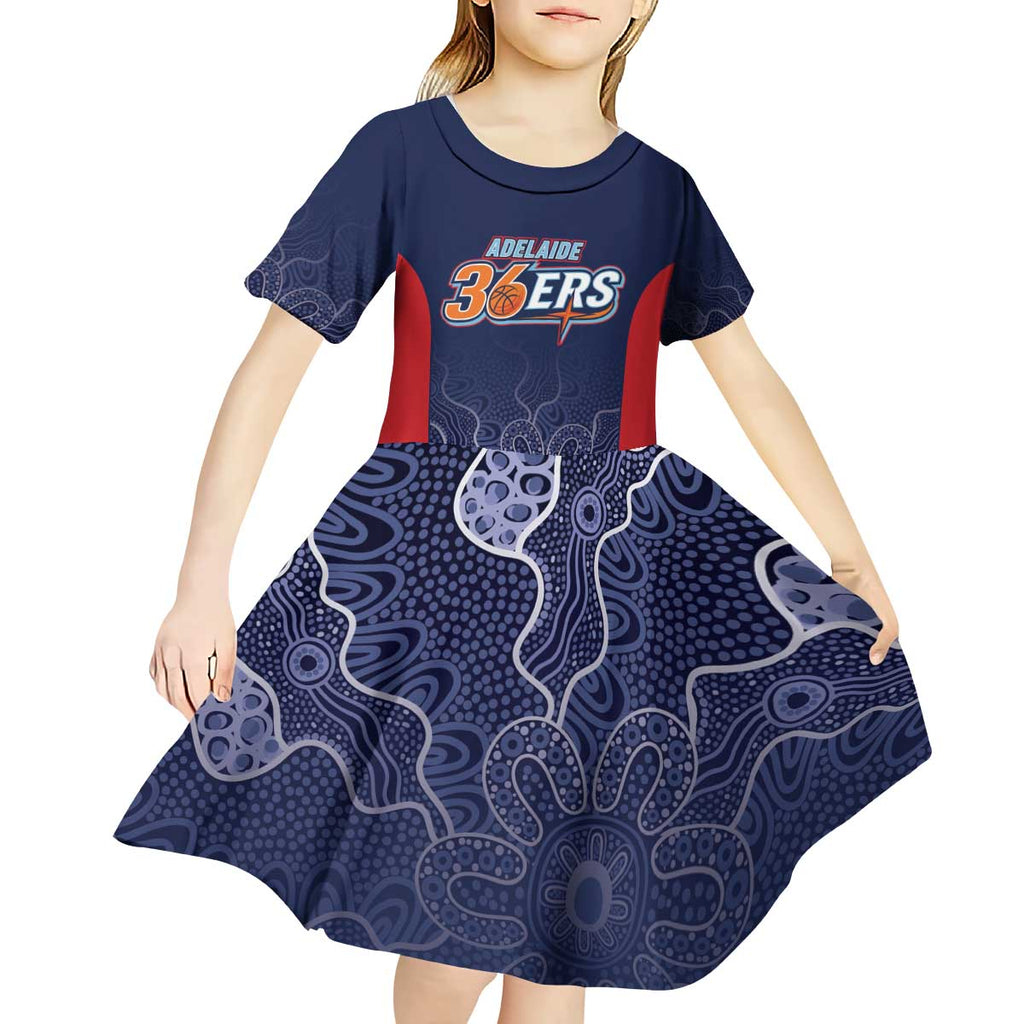 Basketball Custom Adelaide Kid Short Sleeve Dress Simple Australian Dot Art - Aussie Hoodie