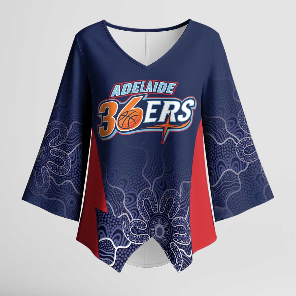 Basketball Custom Adelaide Kimono Sleeve Blouse Simple Australian Dot Art - Aussie Hoodie