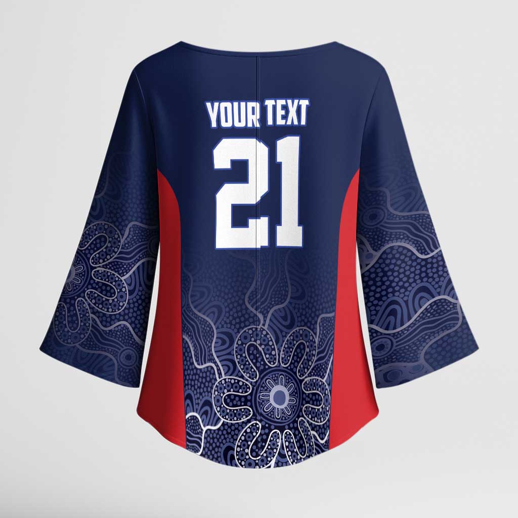 Basketball Custom Adelaide Kimono Sleeve Blouse Simple Australian Dot Art - Aussie Hoodie