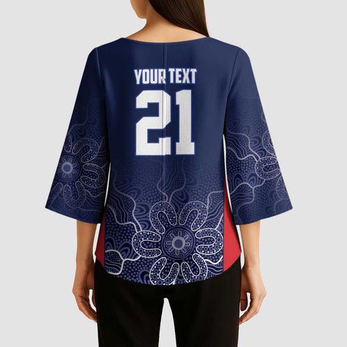 Basketball Custom Adelaide Kimono Sleeve Blouse Simple Australian Dot Art - Aussie Hoodie