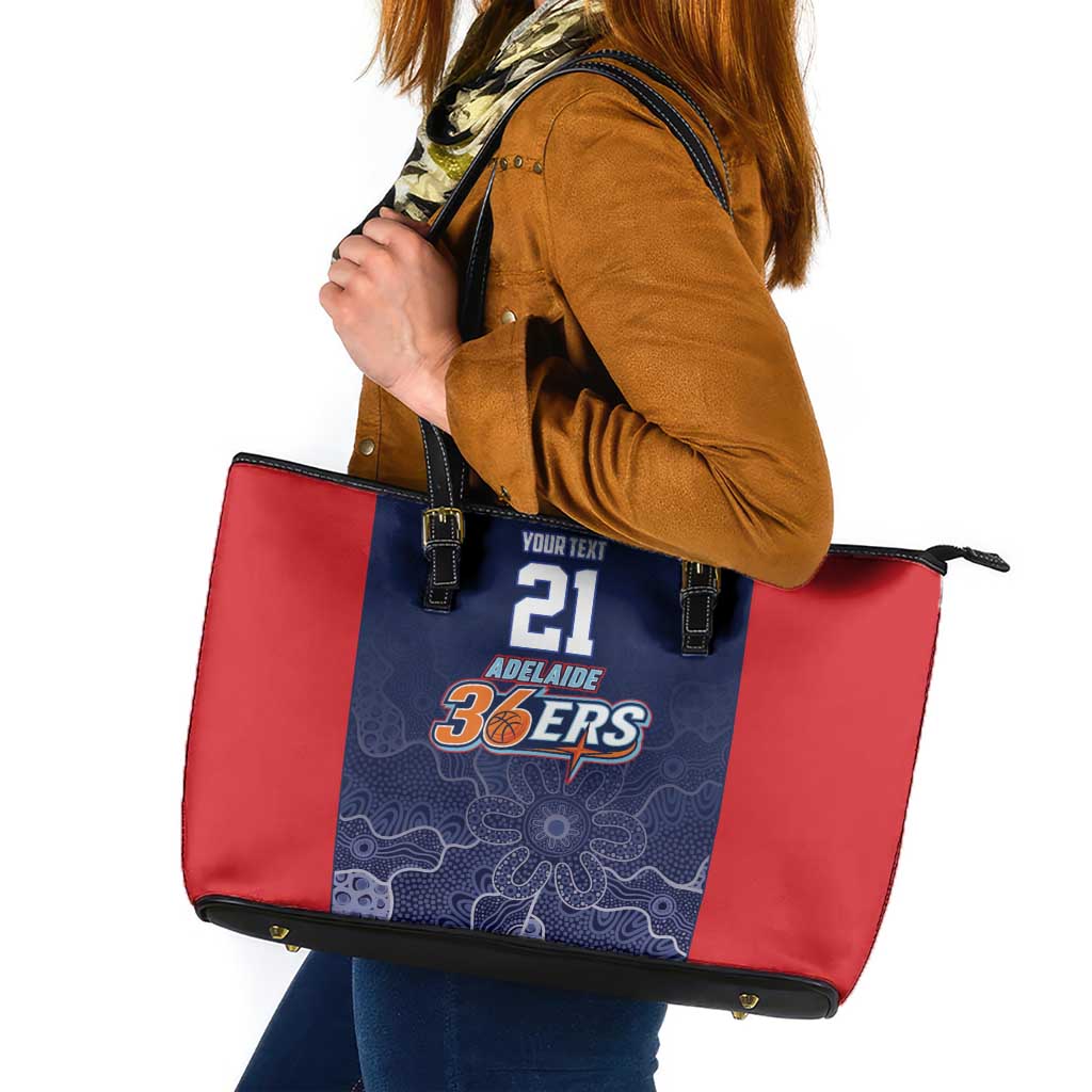 Basketball Custom Adelaide Leather Tote Bag Simple Australian Dot Art - Aussie Hoodie