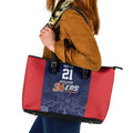 Basketball Custom Adelaide Leather Tote Bag Simple Australian Dot Art - Aussie Hoodie