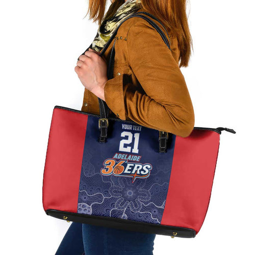 Basketball Custom Adelaide Leather Tote Bag Simple Australian Dot Art - Aussie Hoodie