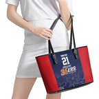 Basketball Custom Adelaide Leather Tote Bag Simple Australian Dot Art - Aussie Hoodie