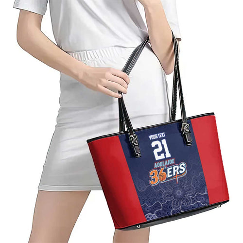 Basketball Custom Adelaide Leather Tote Bag Simple Australian Dot Art - Aussie Hoodie