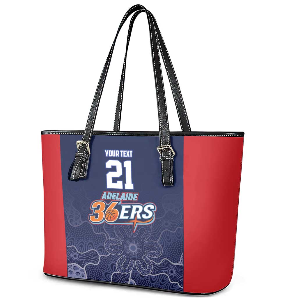 Basketball Custom Adelaide Leather Tote Bag Simple Australian Dot Art - Aussie Hoodie
