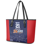 Basketball Custom Adelaide Leather Tote Bag Simple Australian Dot Art - Aussie Hoodie