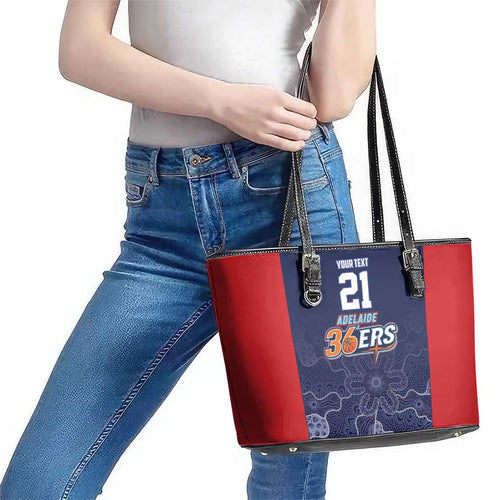 Basketball Custom Adelaide Leather Tote Bag Simple Australian Dot Art - Aussie Hoodie