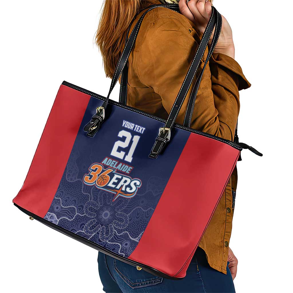 Basketball Custom Adelaide Leather Tote Bag Simple Australian Dot Art - Aussie Hoodie