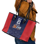 Basketball Custom Adelaide Leather Tote Bag Simple Australian Dot Art - Aussie Hoodie