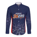 Basketball Custom Adelaide Long Sleeve Button Shirt Simple Australian Dot Art - Aussie Hoodie