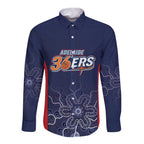 Basketball Custom Adelaide Long Sleeve Button Shirt Simple Australian Dot Art - Aussie Hoodie