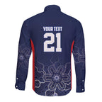 Basketball Custom Adelaide Long Sleeve Button Shirt Simple Australian Dot Art - Aussie Hoodie