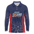 Basketball Custom Adelaide Long Sleeve Polo Shirt Simple Australian Dot Art - Aussie Hoodie