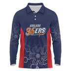 Basketball Custom Adelaide Long Sleeve Polo Shirt Simple Australian Dot Art - Aussie Hoodie