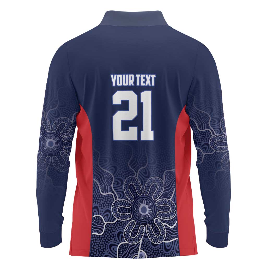 Basketball Custom Adelaide Long Sleeve Polo Shirt Simple Australian Dot Art - Aussie Hoodie