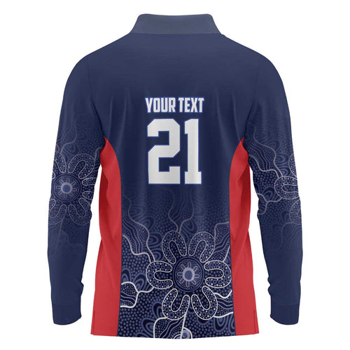 Basketball Custom Adelaide Long Sleeve Polo Shirt Simple Australian Dot Art - Aussie Hoodie