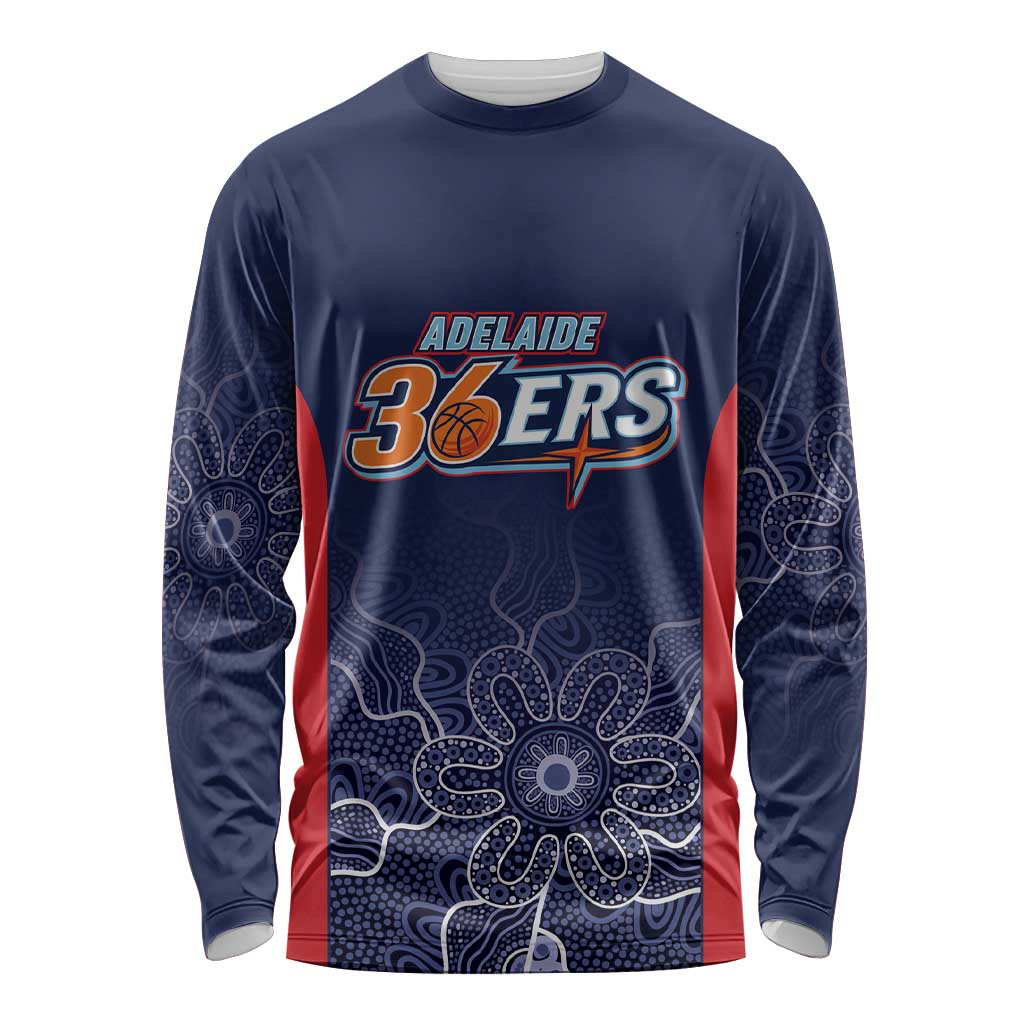Basketball Custom Adelaide Long Sleeve Shirt Simple Australian Dot Art - Aussie Hoodie