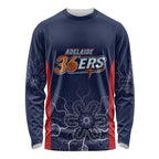 Basketball Custom Adelaide Long Sleeve Shirt Simple Australian Dot Art - Aussie Hoodie