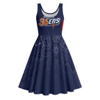 Basketball Custom Adelaide Midi Dress Simple Australian Dot Art - Aussie Hoodie