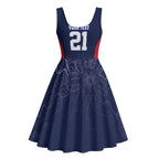 Basketball Custom Adelaide Midi Dress Simple Australian Dot Art - Aussie Hoodie