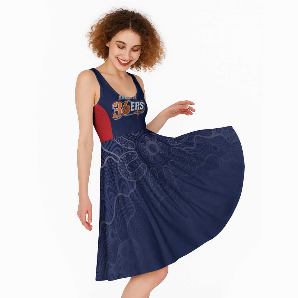 Basketball Custom Adelaide Midi Dress Simple Australian Dot Art - Aussie Hoodie