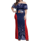 Basketball Custom Adelaide Off Shoulder Maxi Dress Simple Australian Dot Art - Aussie Hoodie