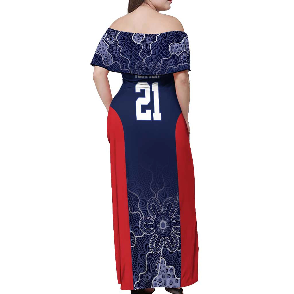 Basketball Custom Adelaide Off Shoulder Maxi Dress Simple Australian Dot Art - Aussie Hoodie