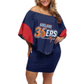 Basketball Custom Adelaide Off Shoulder Short Dress Simple Australian Dot Art - Aussie Hoodie