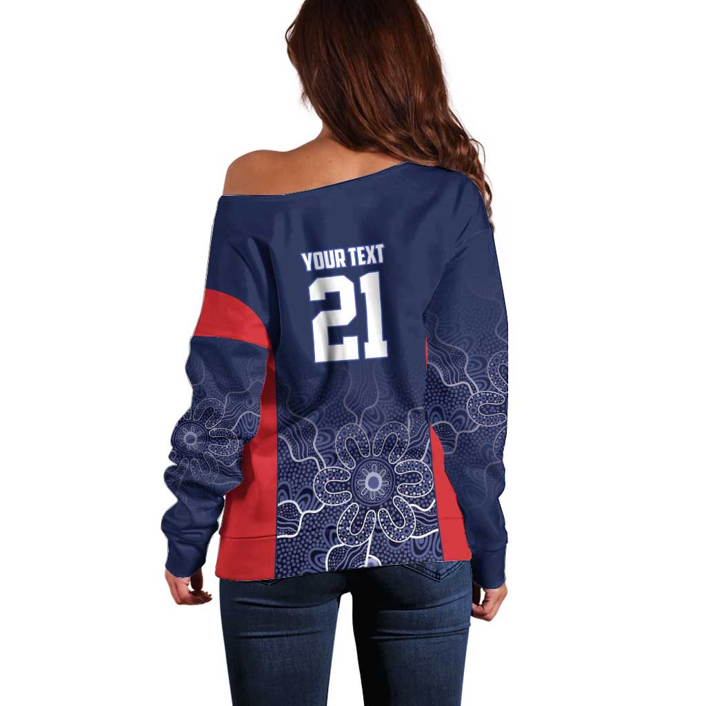 Basketball Custom Adelaide Off Shoulder Sweater Simple Australian Dot Art - Aussie Hoodie
