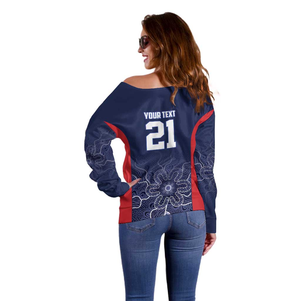 Basketball Custom Adelaide Off Shoulder Sweater Simple Australian Dot Art - Aussie Hoodie