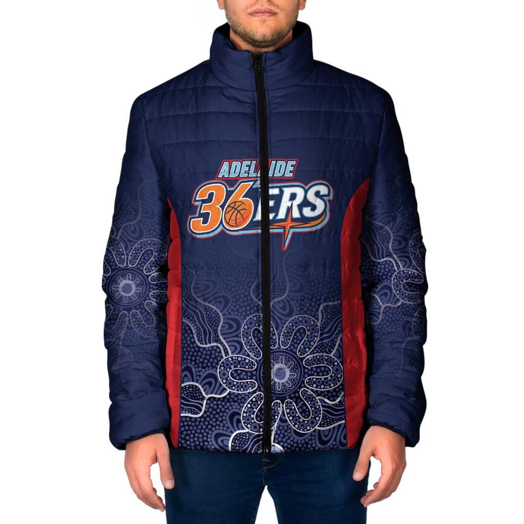 Basketball Custom Adelaide Padded Jacket Simple Australian Dot Art - Aussie Hoodie