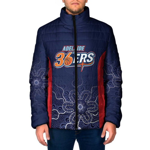 Basketball Custom Adelaide Padded Jacket Simple Australian Dot Art - Aussie Hoodie