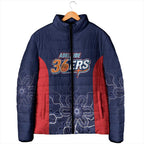 Basketball Custom Adelaide Padded Jacket Simple Australian Dot Art - Aussie Hoodie