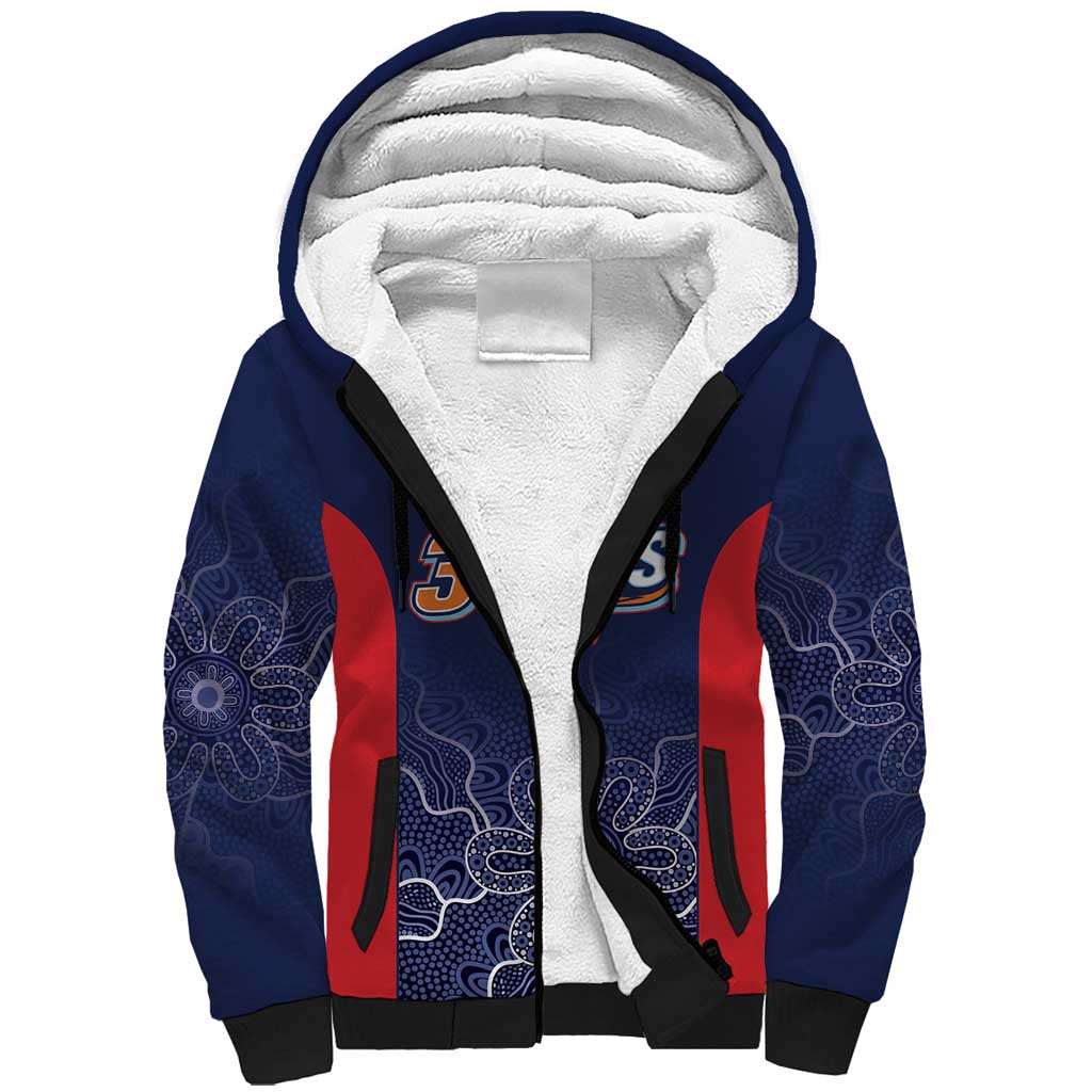 Basketball Custom Adelaide Sherpa Hoodie Simple Australian Dot Art - Aussie Hoodie