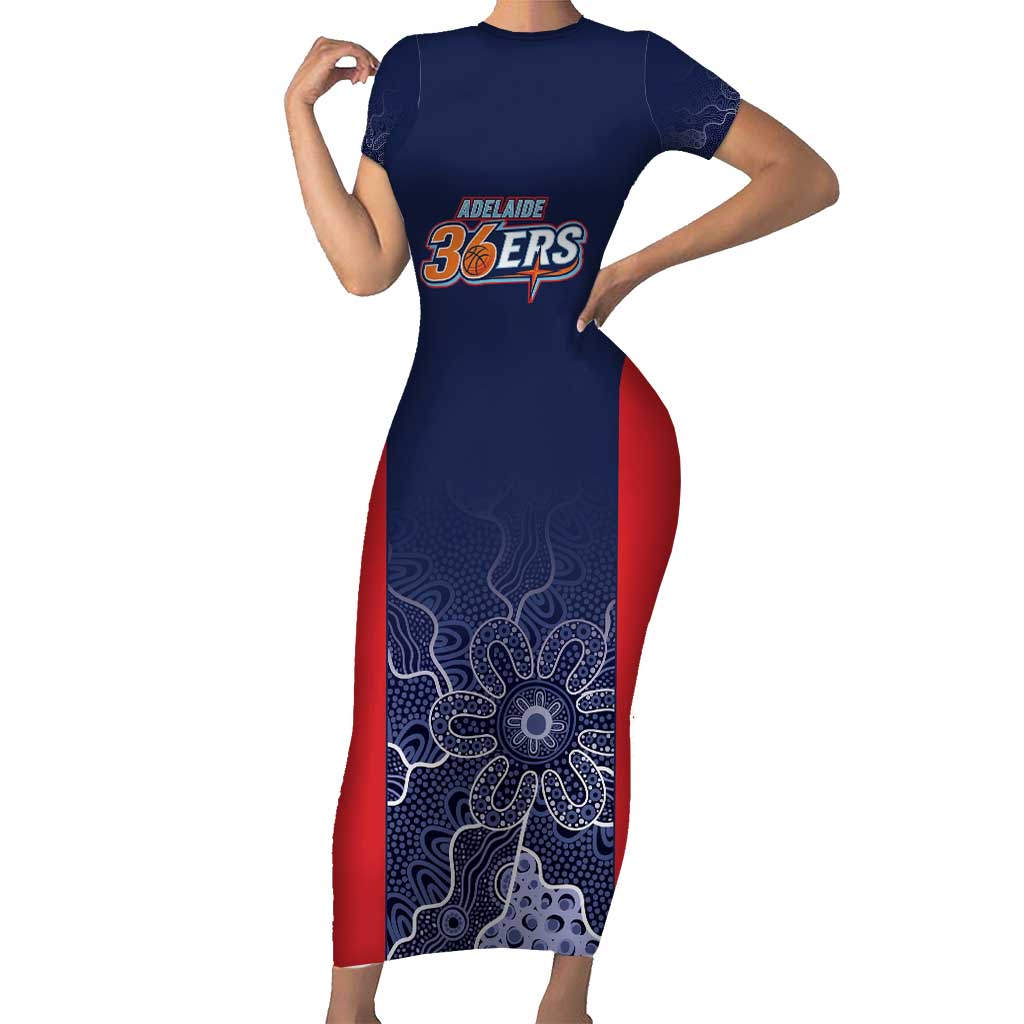 Basketball Custom Adelaide Short Sleeve Bodycon Dress Simple Australian Dot Art - Aussie Hoodie