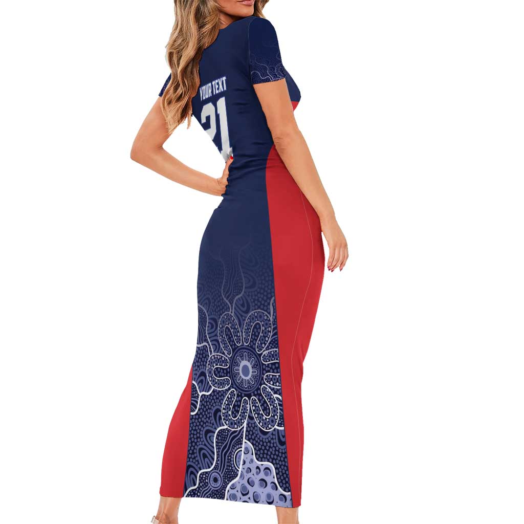 Basketball Custom Adelaide Short Sleeve Bodycon Dress Simple Australian Dot Art - Aussie Hoodie