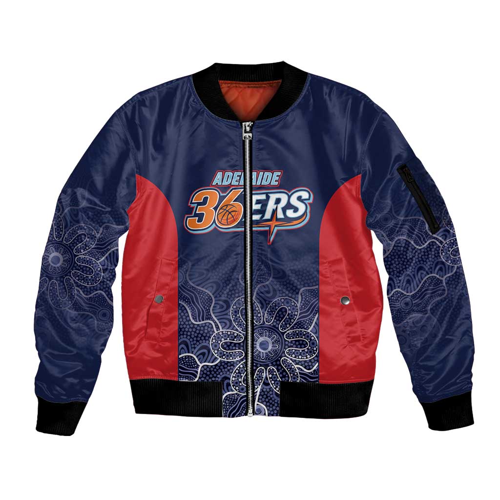 Basketball Custom Adelaide Sleeve Zip Bomber Jacket Simple Australian Dot Art - Aussie Hoodie