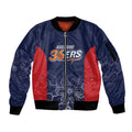 Basketball Custom Adelaide Sleeve Zip Bomber Jacket Simple Australian Dot Art - Aussie Hoodie