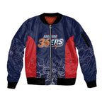 Basketball Custom Adelaide Sleeve Zip Bomber Jacket Simple Australian Dot Art - Aussie Hoodie