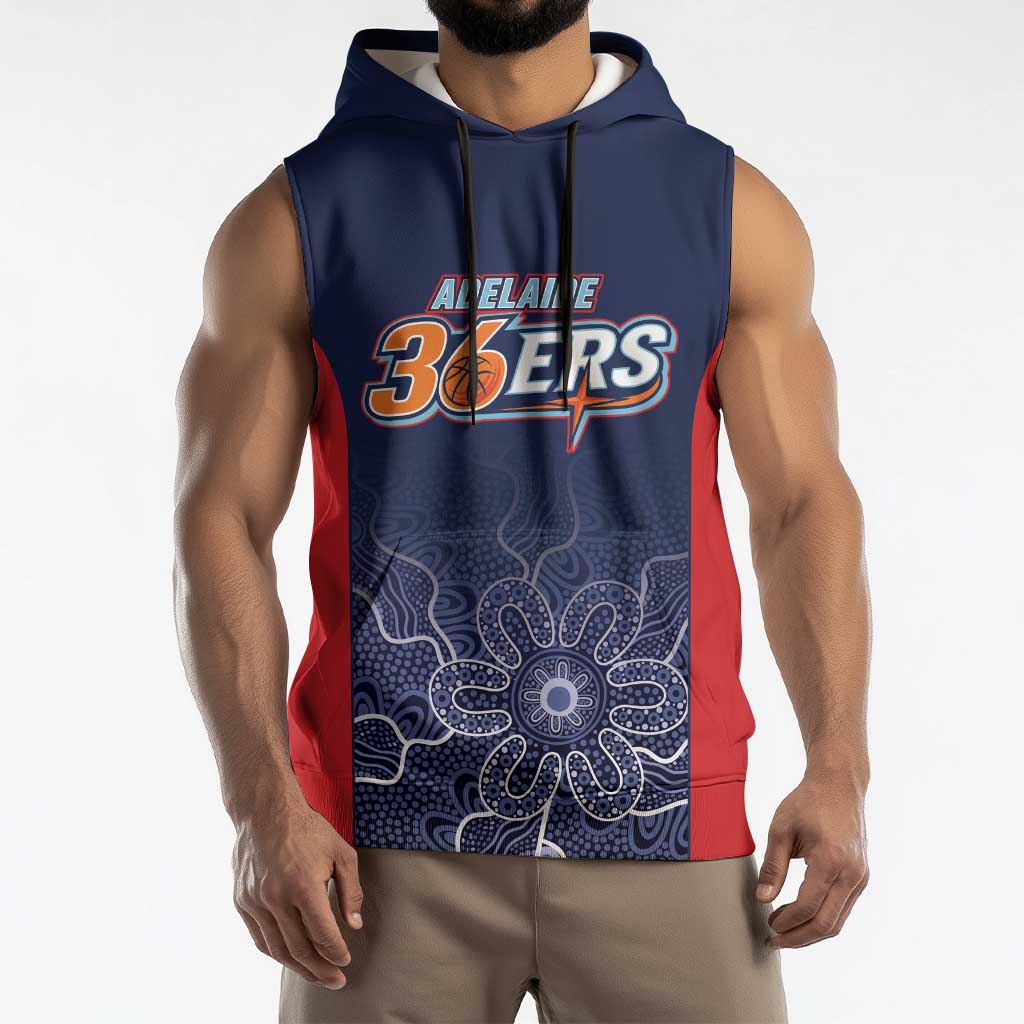Basketball Custom Adelaide Sleeveless Hoodie Simple Australian Dot Art - Aussie Hoodie