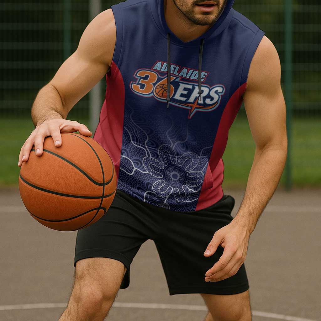 Basketball Custom Adelaide Sleeveless Hoodie Simple Australian Dot Art - Aussie Hoodie