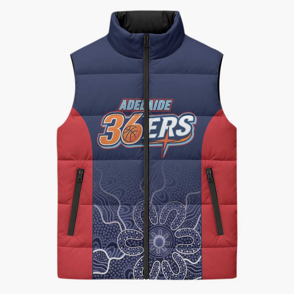 Basketball Custom Adelaide Sleeveless Puffer Jacket Simple Australian Dot Art - Aussie Hoodie