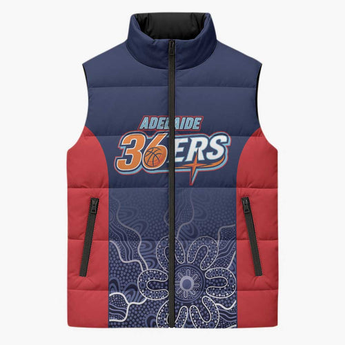 Basketball Custom Adelaide Sleeveless Puffer Jacket Simple Australian Dot Art - Aussie Hoodie