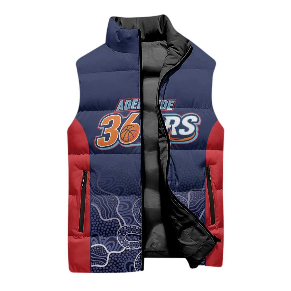 Basketball Custom Adelaide Sleeveless Puffer Jacket Simple Australian Dot Art - Aussie Hoodie