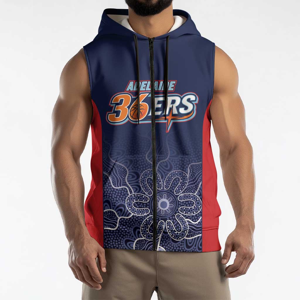 Basketball Custom Adelaide Sleeveless Zip Hoodie Simple Australian Dot Art LT9