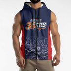 Basketball Custom Adelaide Sleeveless Zip Hoodie Simple Australian Dot Art LT9